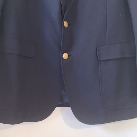 Robert Alexander Mens Blazer Size 42R Navy Wool Blend Two-Button - Picture 8 of 11